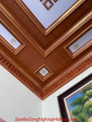 trần nhựa 3 cấp trang trí phào chỉ PS