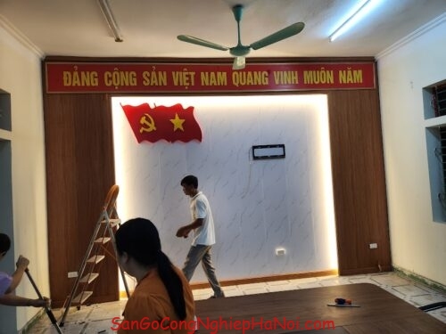 thi công vách nhựa nano , vân đá tại tam nông