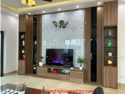 Ốp Vách Tivi Nhựa Nano, PVC, Lam Sóng